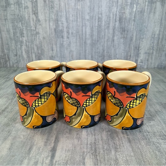 6 Starbucks Coffee Mug Cup Bellini Ciao Italya Hand Made In Italy Acorn Nuts - Picture 1 of 16